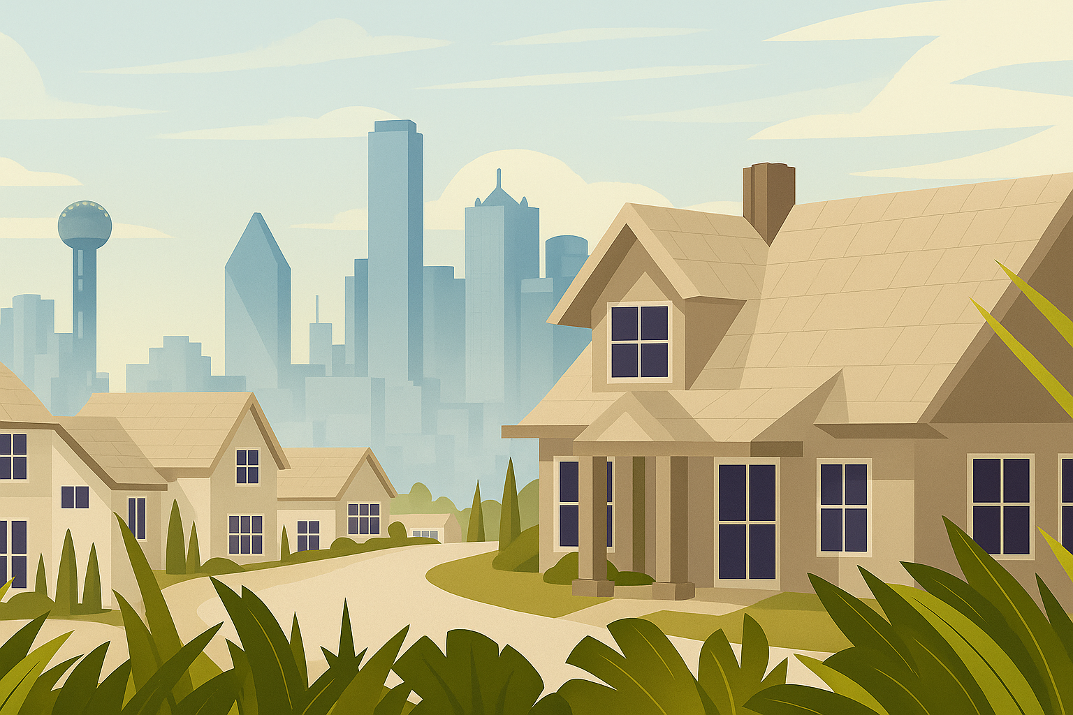 Dallas skyline at sunset representing the Dallas-Fort Worth real estate market